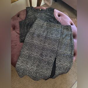 Size Medium Black and Gold Crop Top and Skirt! 🖤💛